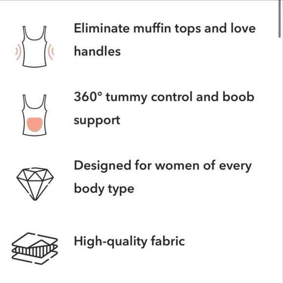 Shapermint Essentials All Day Every Day Scoop Neck Cami NWT 62001 - Picture 9 of 9